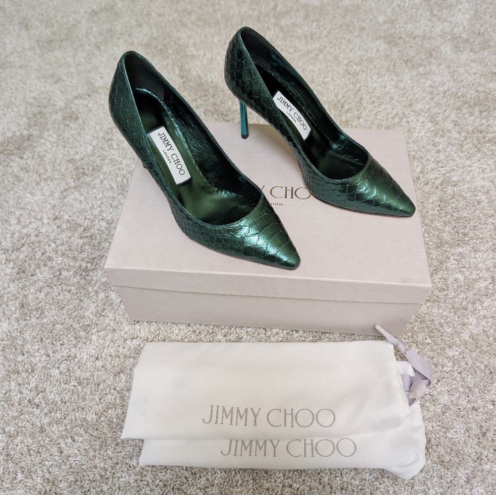 Jimmy Choo Green Romy Pumps - 36.5 NWT